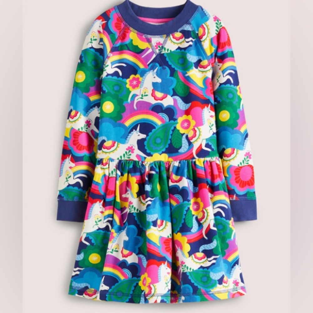 Mini Boden unicorn sweatshirt dress